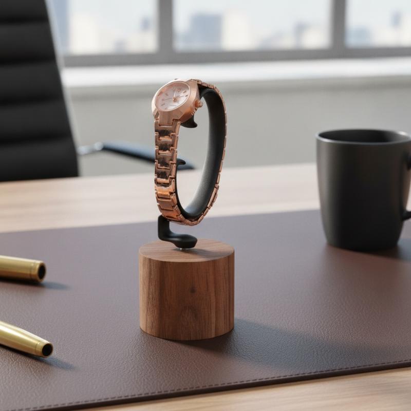 Jewelry And Watches Inc - 1 STUKS Houten C-vormige Horlogehouder Sieradenorganizer