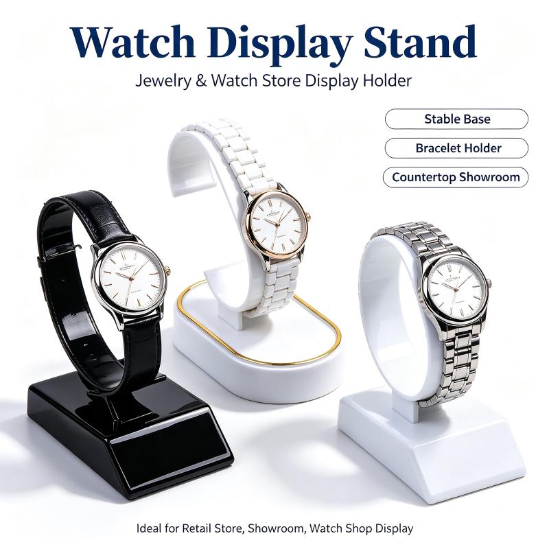 Jewelry And Watches Inc - C-Ring horlogestandaard, 2/4 stuks, zwart en