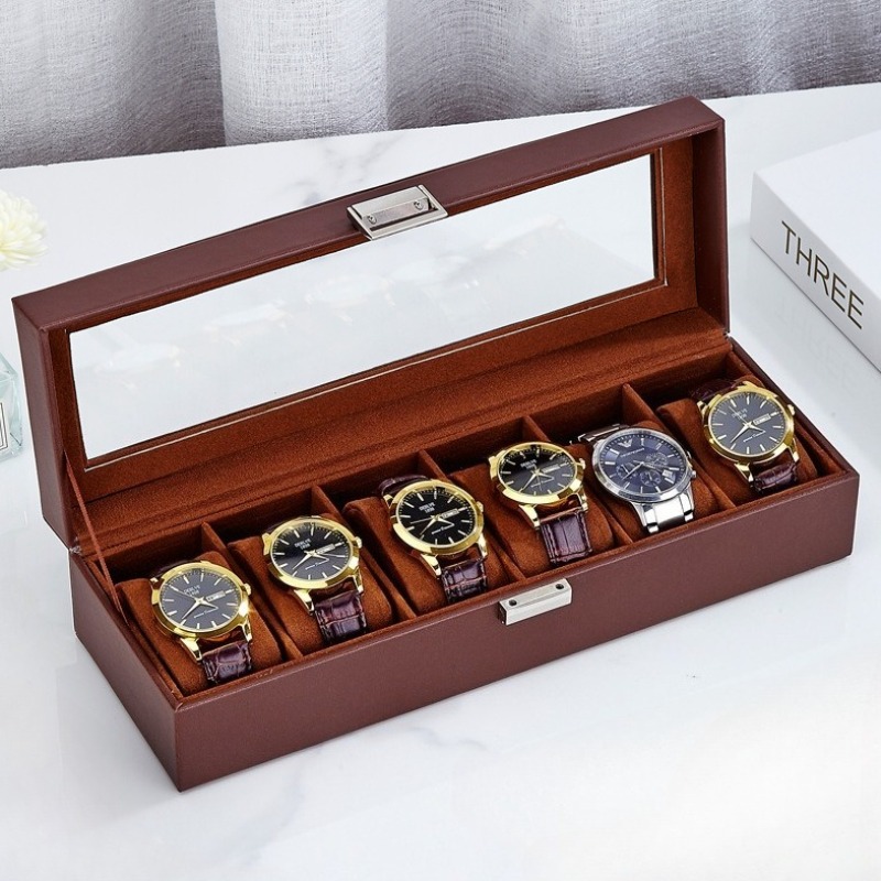 Watch Display Box - Leren horlogedoos Retro horlogevitrine Luxe draagbare