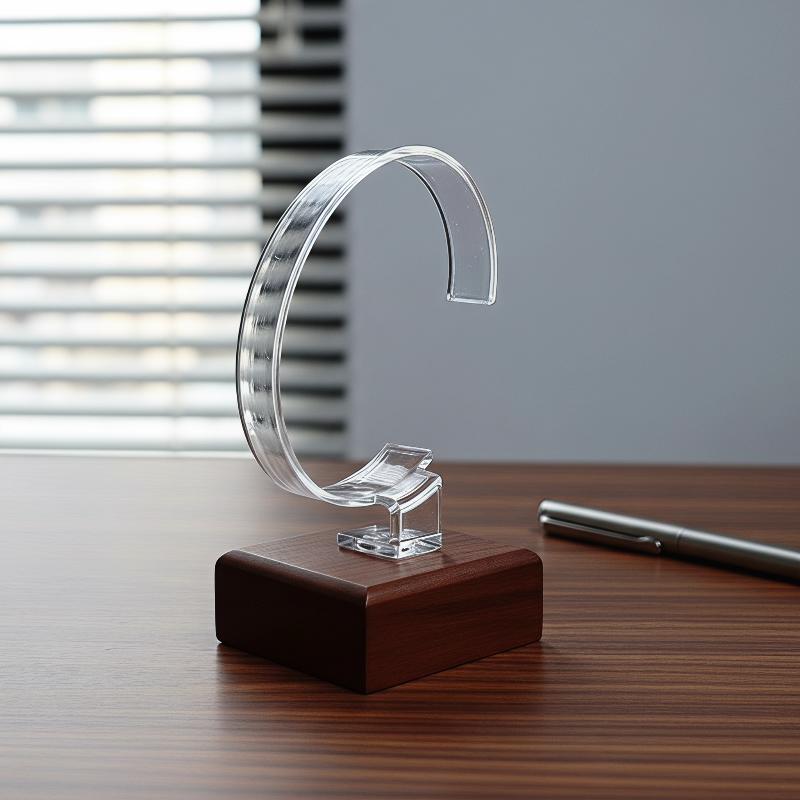 Houten C-vormige horlogehouder - Jewelry And Watches Inc recensie en prijs